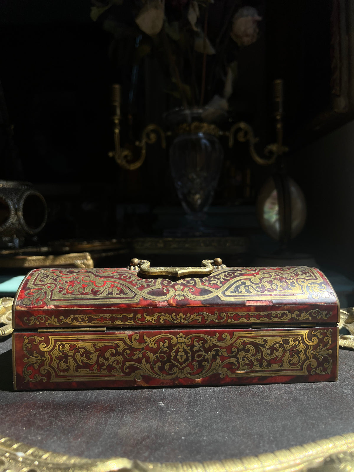 19th Century French Napoleon III tortoiseshell Boulle Domed style Casket - Alphonse Giroux, Paris