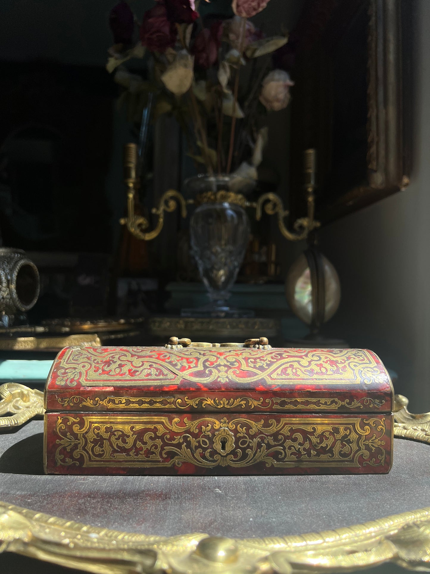 19th Century French Napoleon III tortoiseshell Boulle Domed style Casket - Alphonse Giroux, Paris