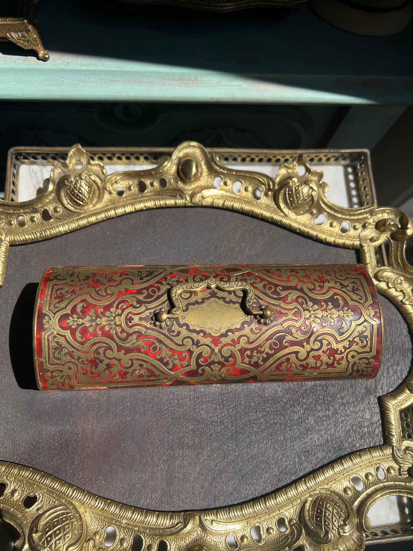 19th Century French Napoleon III tortoiseshell Boulle Domed style Casket - Alphonse Giroux, Paris