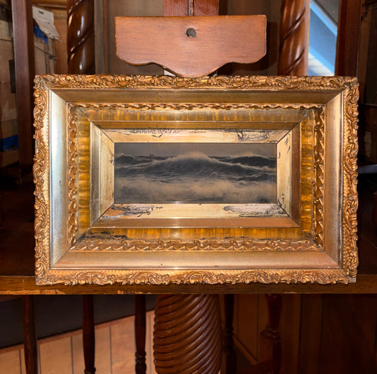 Antique Seascape Print in Ornate Gilt Frame