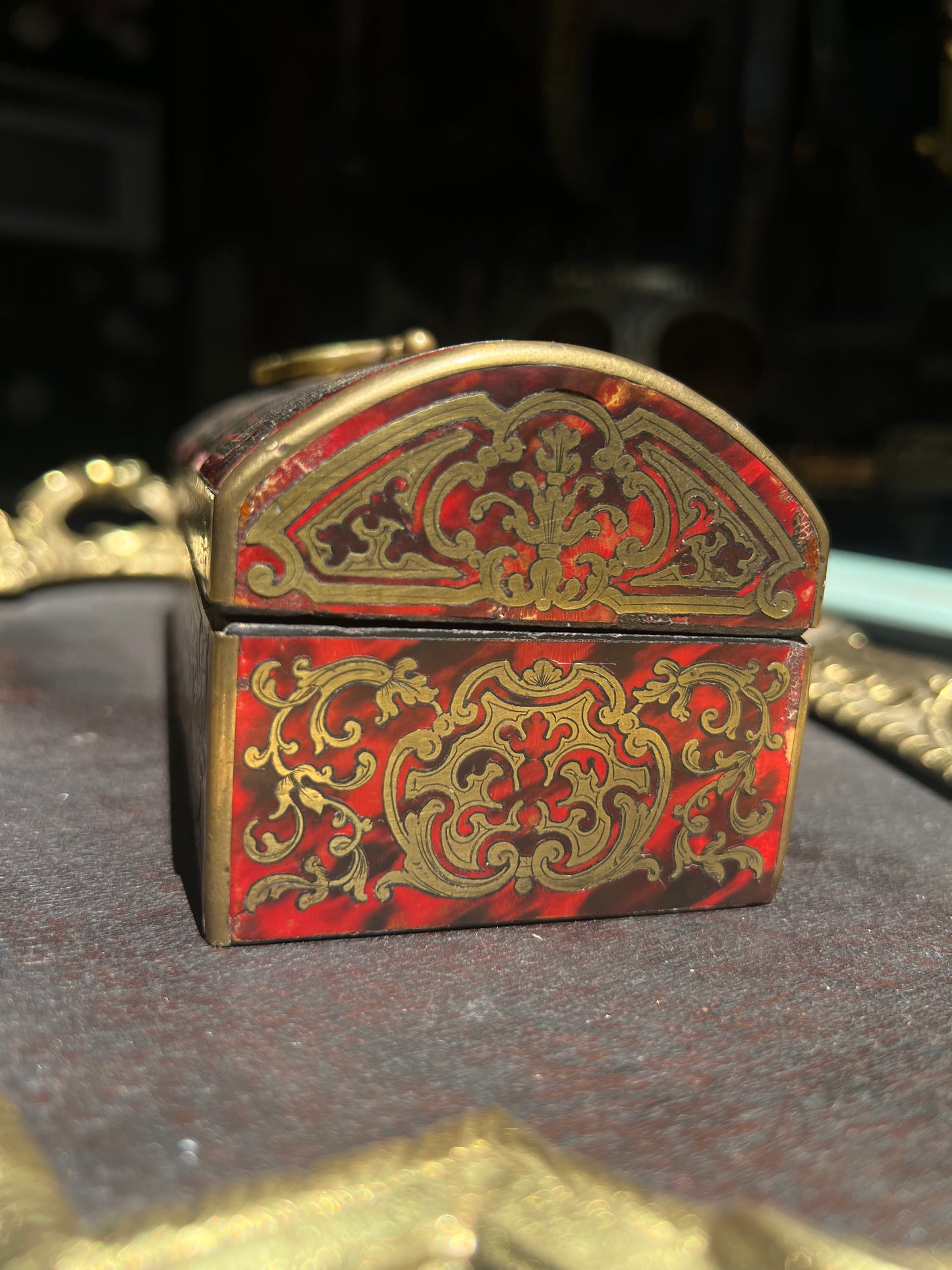 19th Century French Napoleon III tortoiseshell Boulle Domed style Casket - Alphonse Giroux, Paris